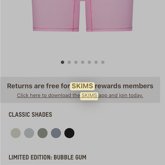 Bubble Gum Limited Edition Skims Cotton Rib Boxer Size S - Picture 5 of 5